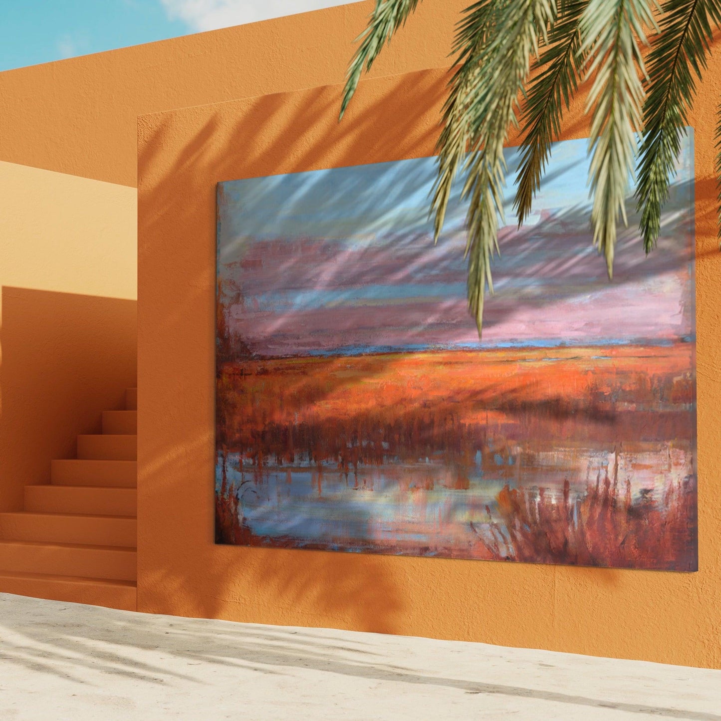 Sunset Serenity: Ode to Wetlands in Orange Tones - Zelly Collection