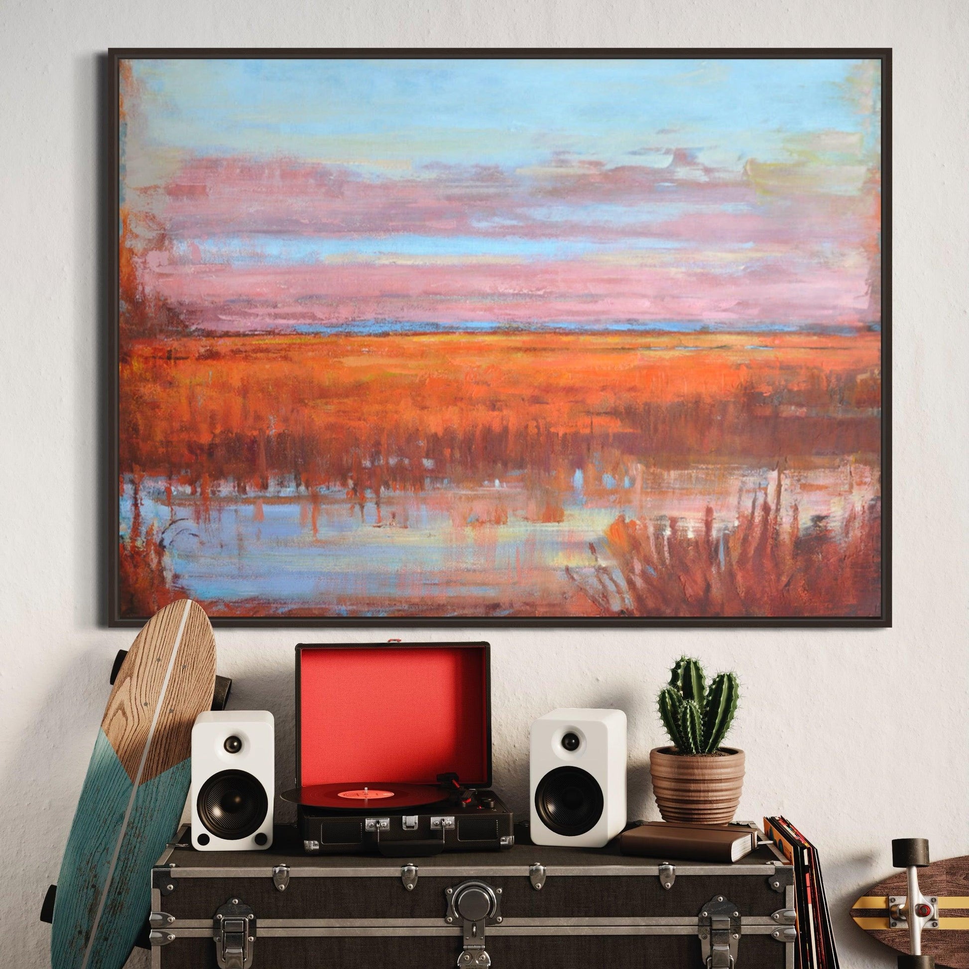 Sunset Serenity: Ode to Wetlands in Orange Tones - Zelly Collection