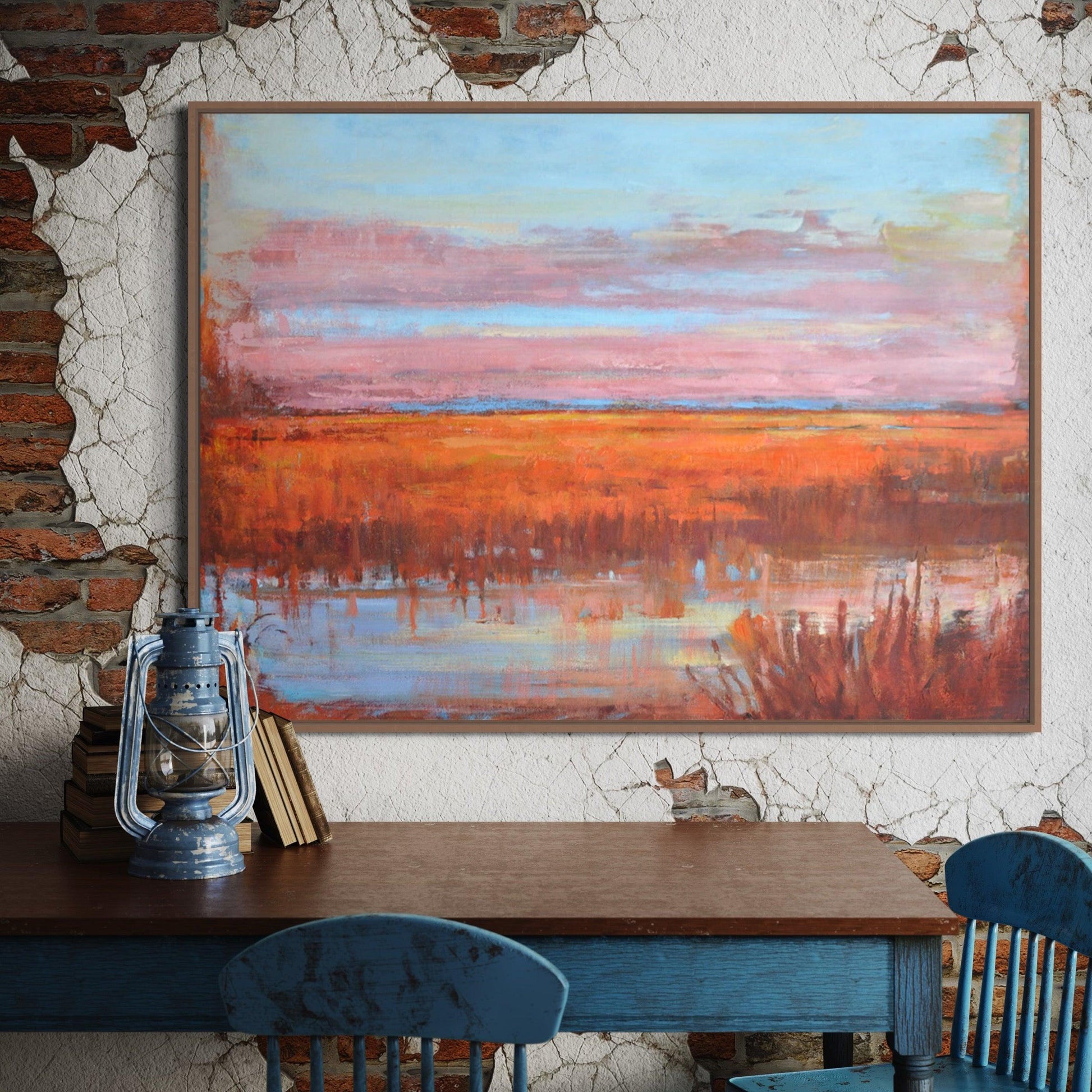 Sunset Serenity: Ode to Wetlands in Orange Tones - Zelly Collection