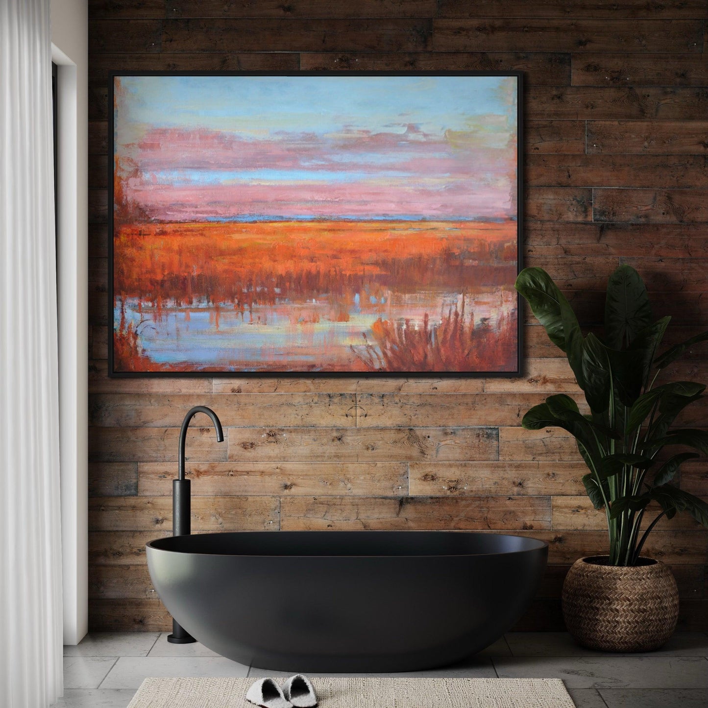 Sunset Serenity: Ode to Wetlands in Orange Tones - Zelly Collection