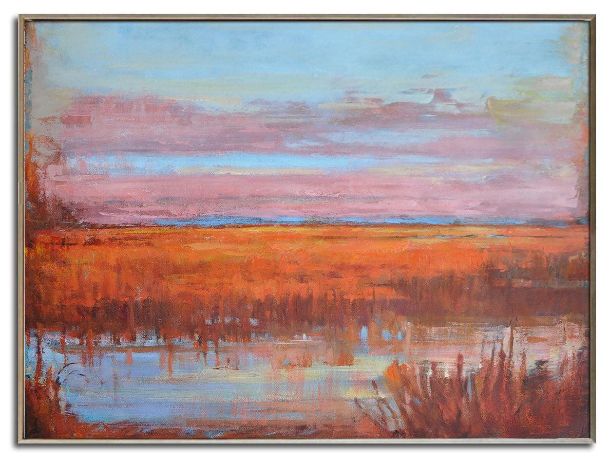 Sunset Serenity: Ode to Wetlands in Orange Tones - Zelly Collection