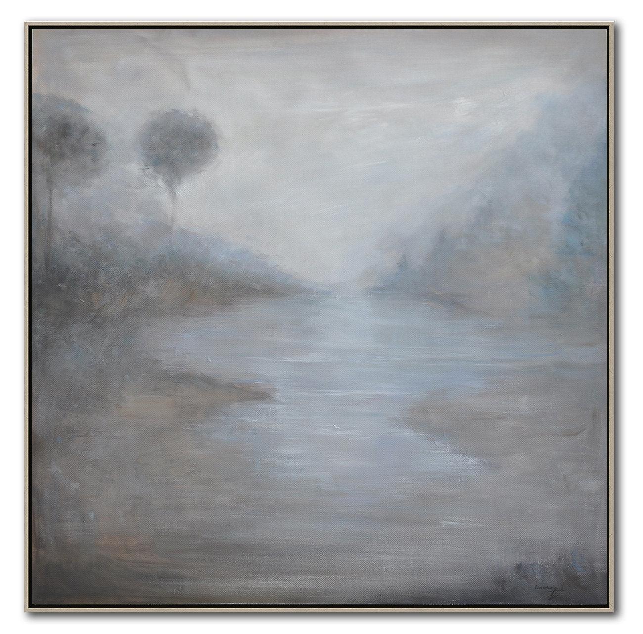 Veiled Whispers: Abstract Grayscale Vision of the Misty Forest - Zelly Collection