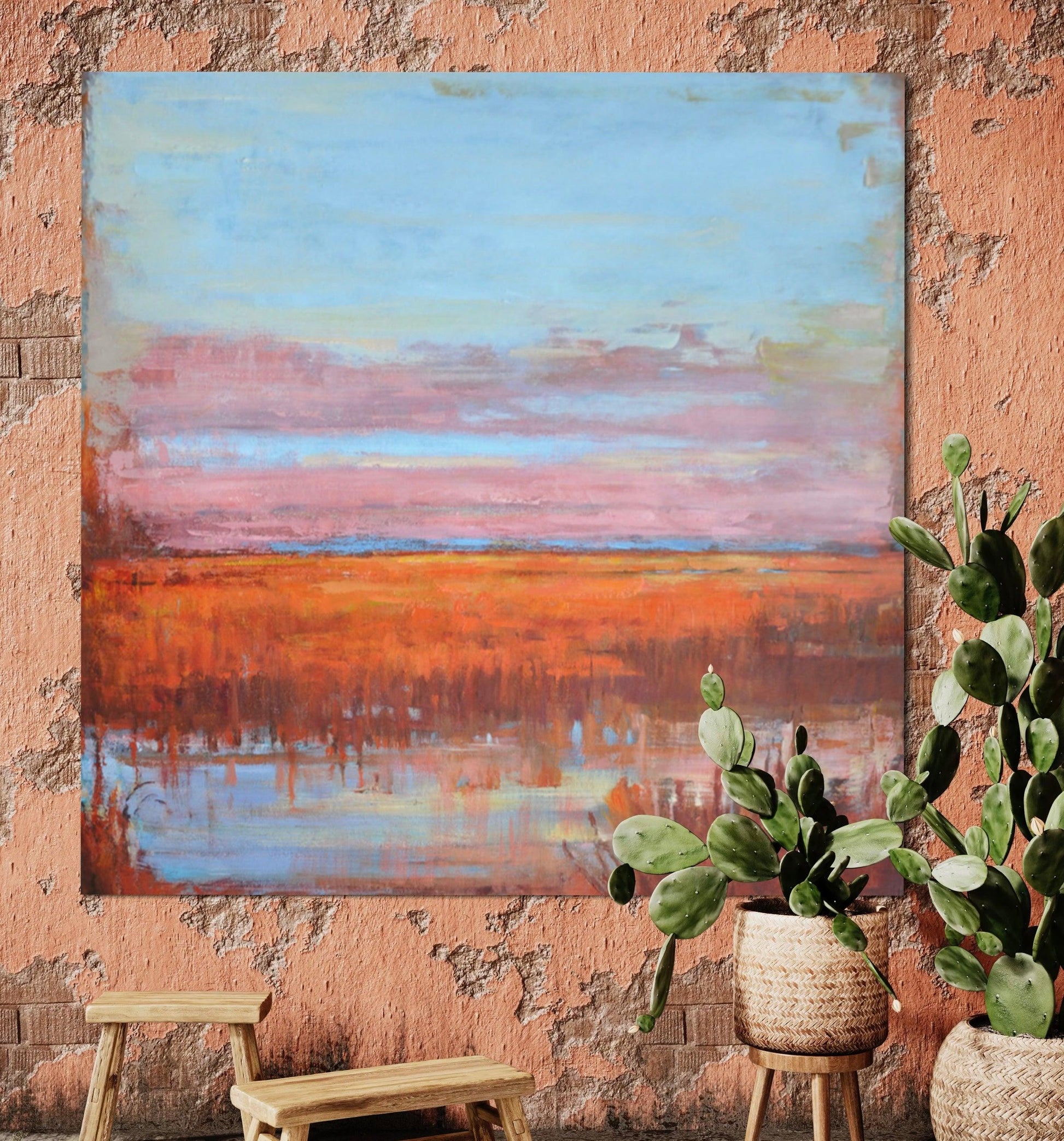 Sunset Serenity II: Ode to Wetlands in Orange Tones - Zelly Collection