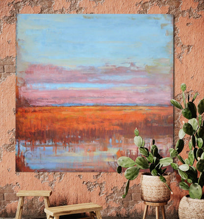 Sunset Serenity II: Ode to Wetlands in Orange Tones - Zelly Collection