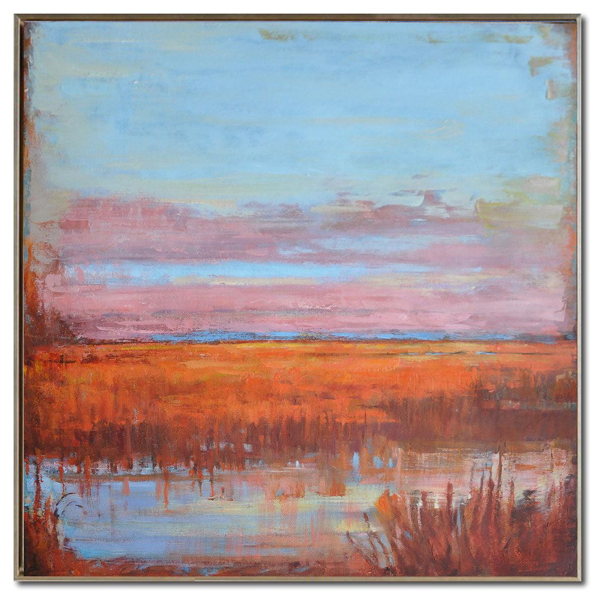 Sunset Serenity II: Ode to Wetlands in Orange Tones - Zelly Collection