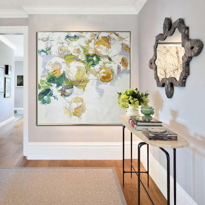 Sunlit Serenity: A Modern Yellow Rose Composition - Zelly Collection