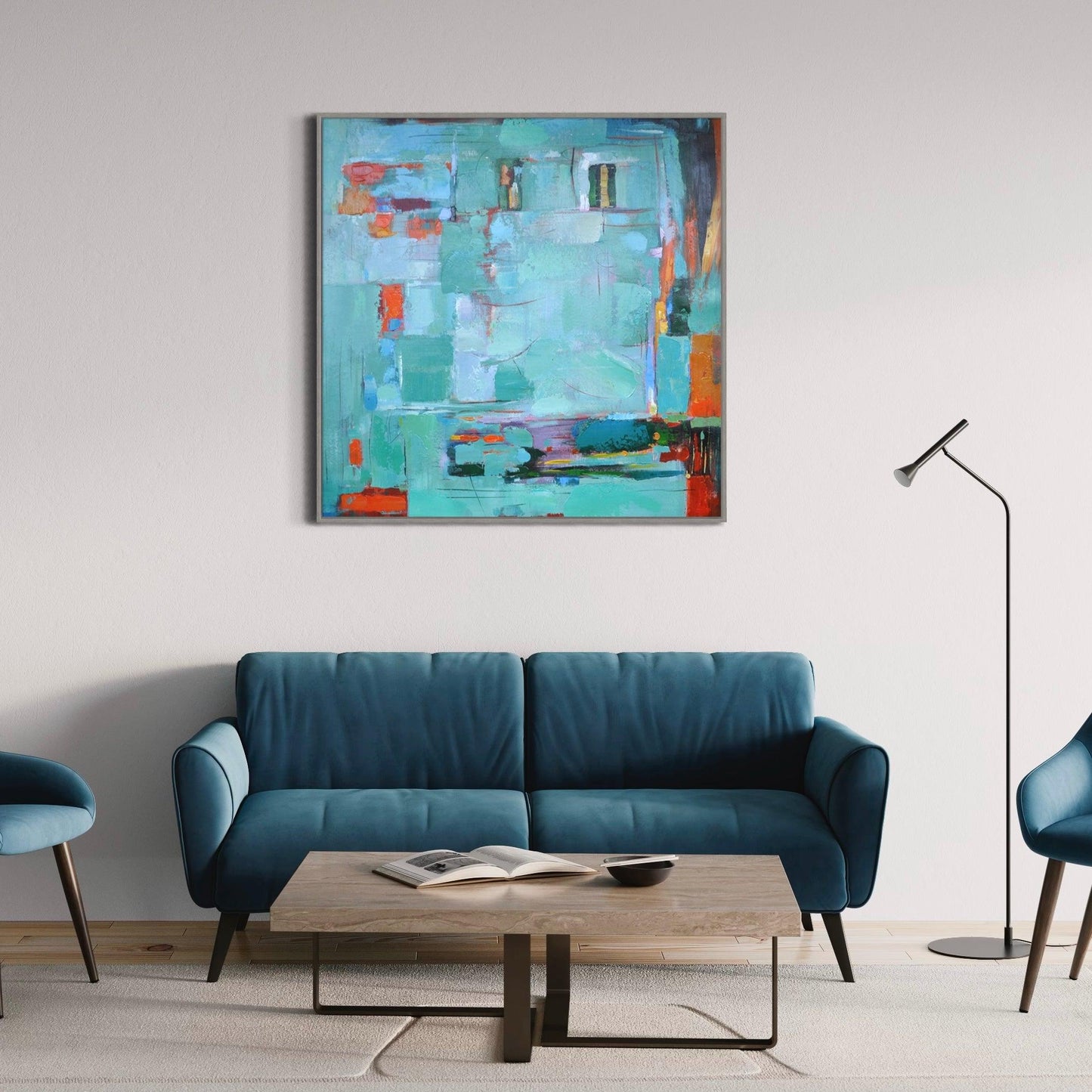 Aqua Green Harmony: Abstract Expressions - Zelly Collection