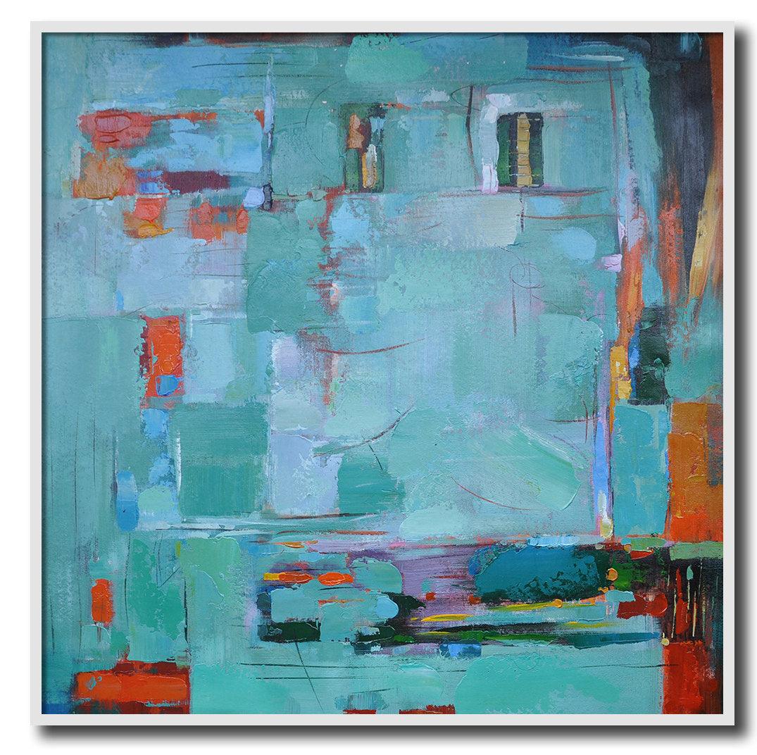 Aqua Green Harmony: Abstract Expressions - Zelly Collection