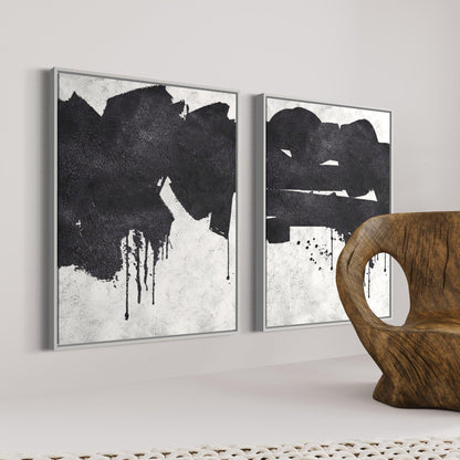 Duality in Simplicity: A Pair of Monochrome Minimalist Works - Zelly Collection