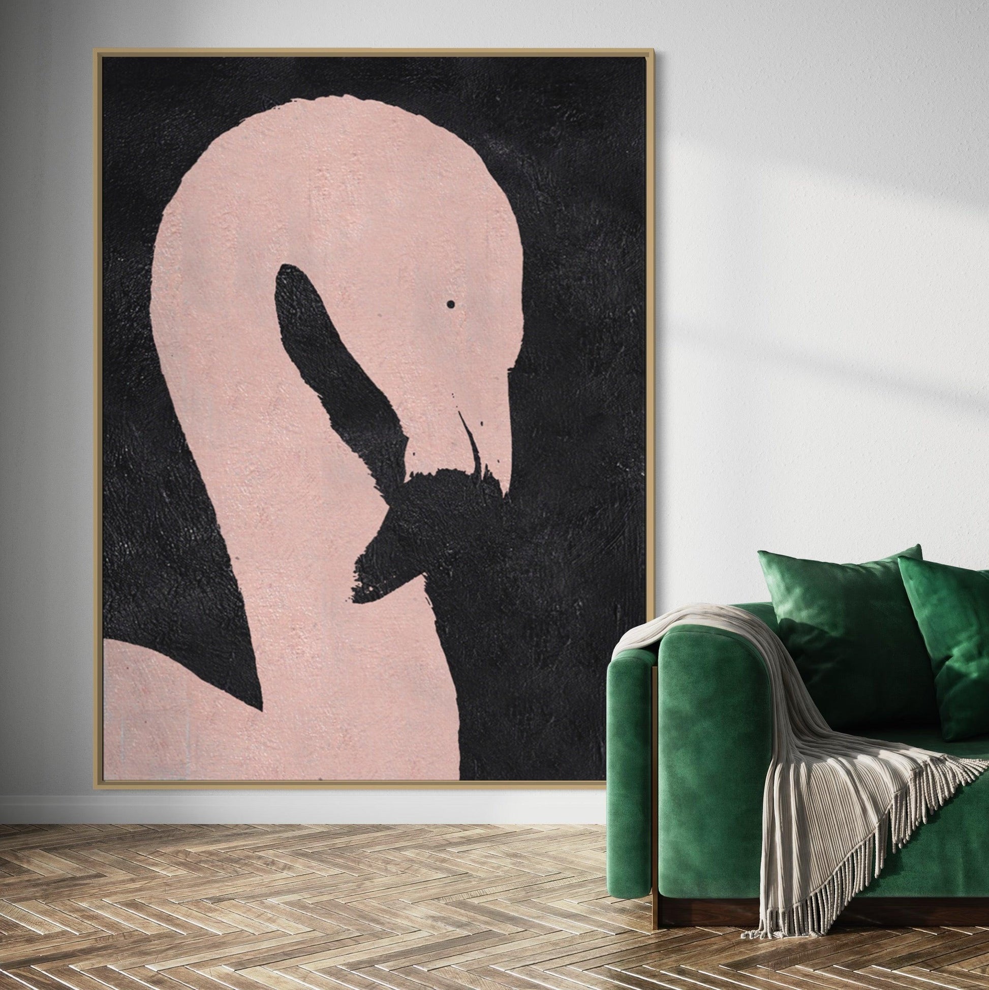 Graceful Flamingo: A Minimalist Modern Expression - Zelly Collection