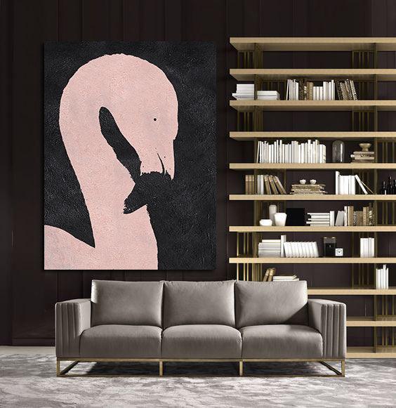 Graceful Flamingo: A Minimalist Modern Expression - Zelly Collection