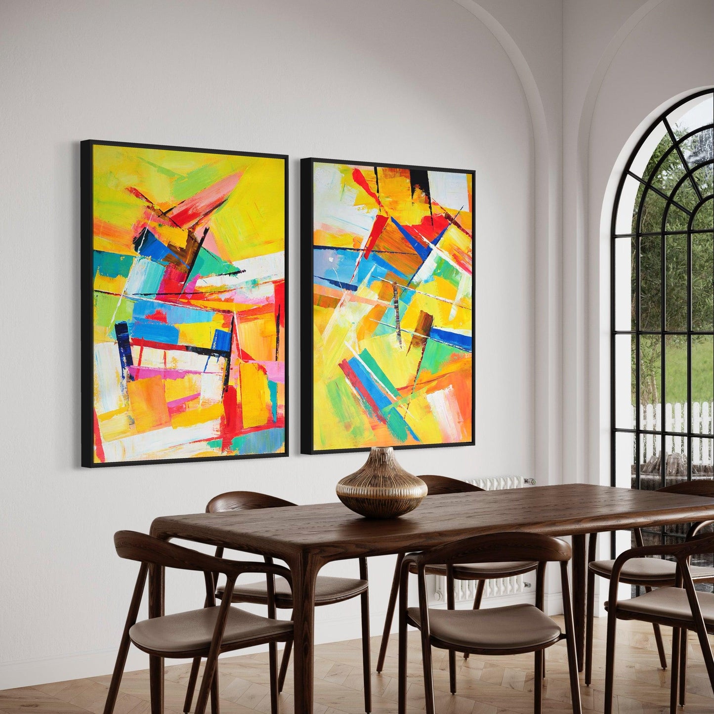 Passionate Hues: Abstract Duet in Color - Zelly Collection