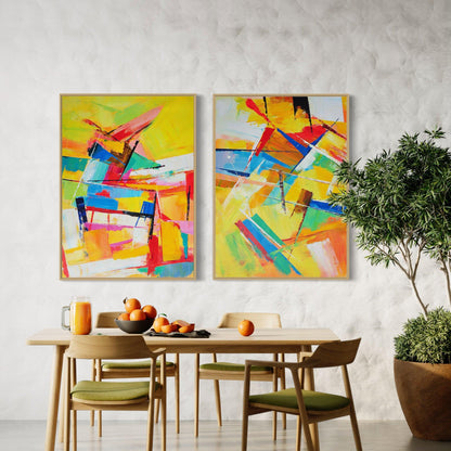 Passionate Hues: Abstract Duet in Color - Zelly Collection