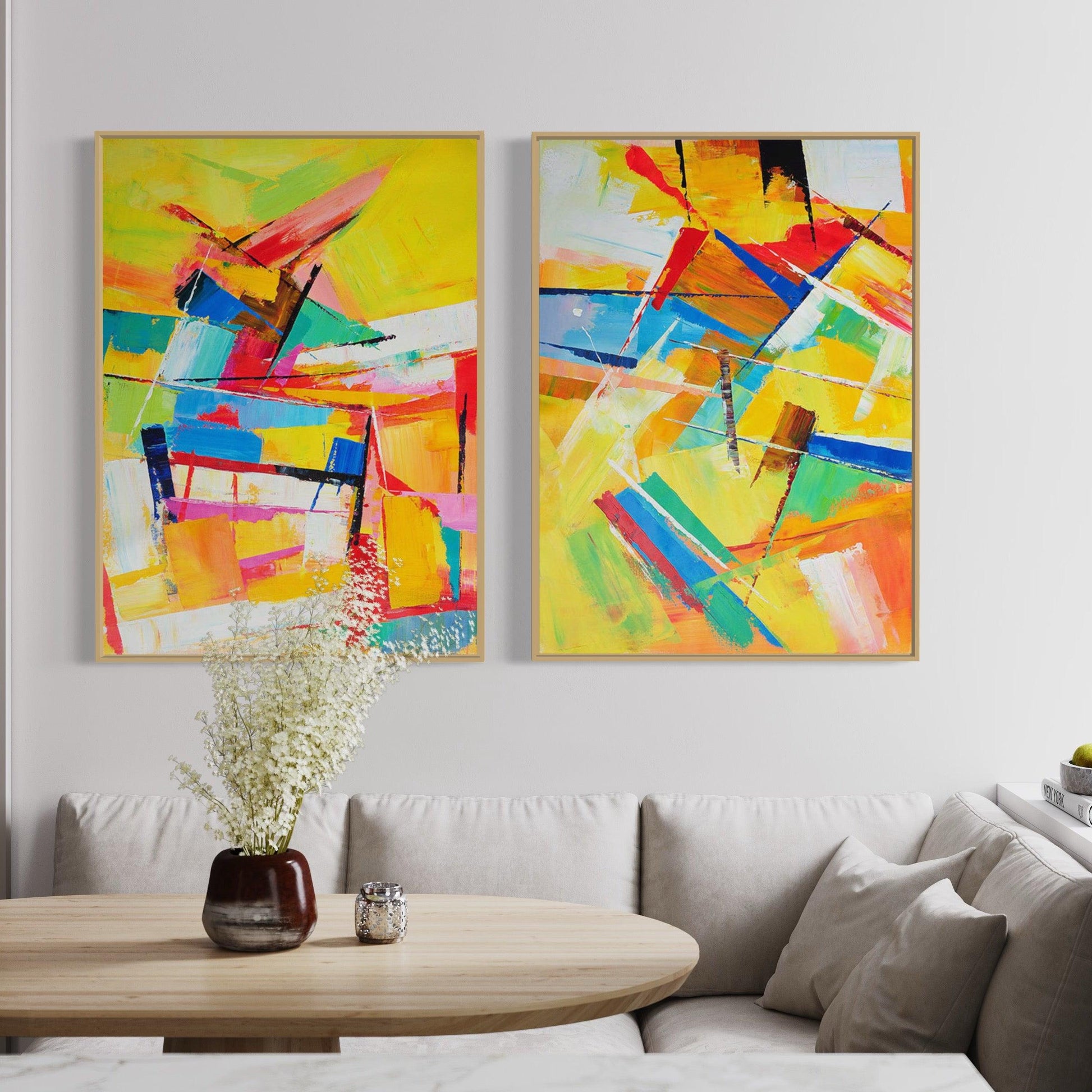 Passionate Hues: Abstract Duet in Color - Zelly Collection