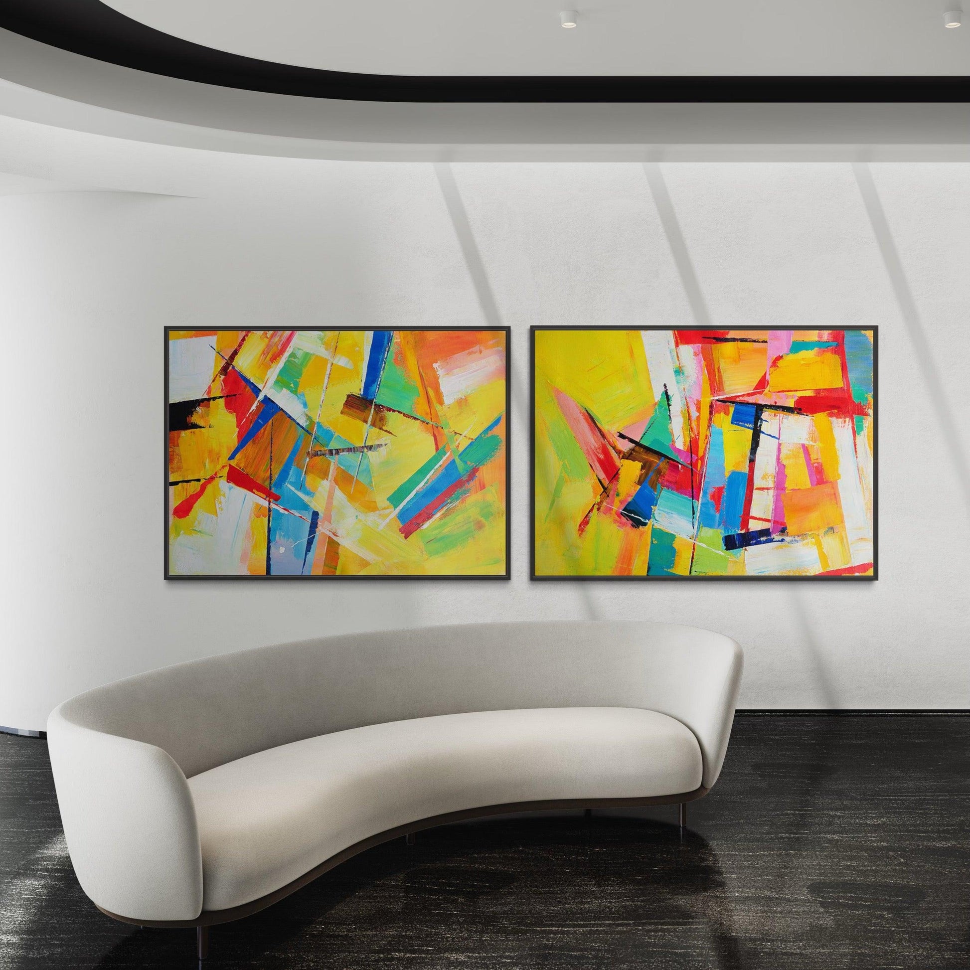 Passionate Hues: Abstract Duet in Color - Zelly Collection