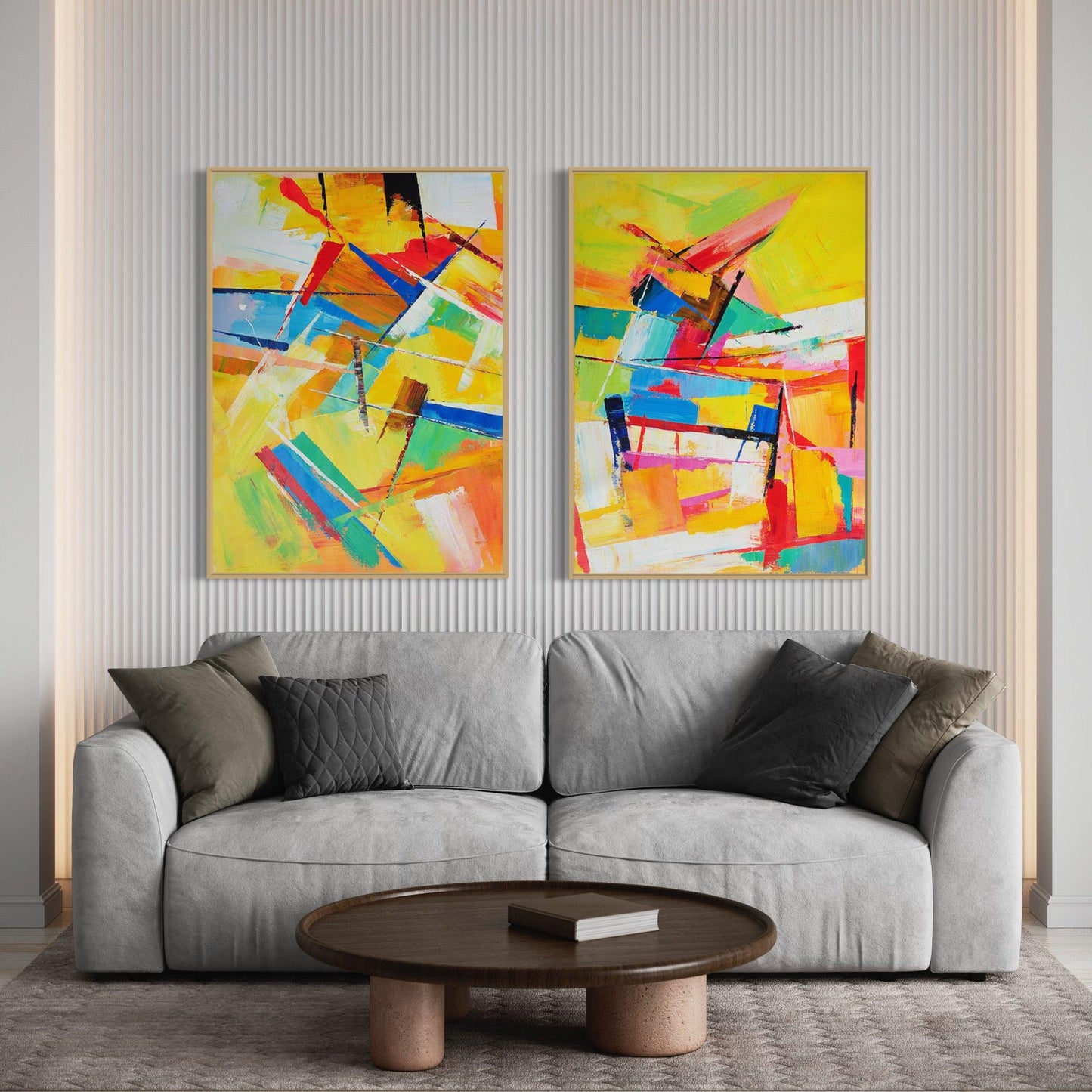 Passionate Hues: Abstract Duet in Color - Zelly Collection