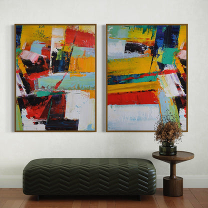 Vibrant Reverie: Abstract Passion Duets - Zelly Collection