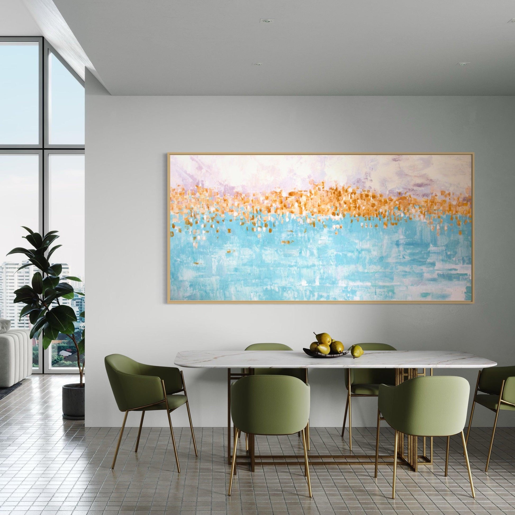 Golden Shores: Abstract Harmony by the Sea - Zelly Collection