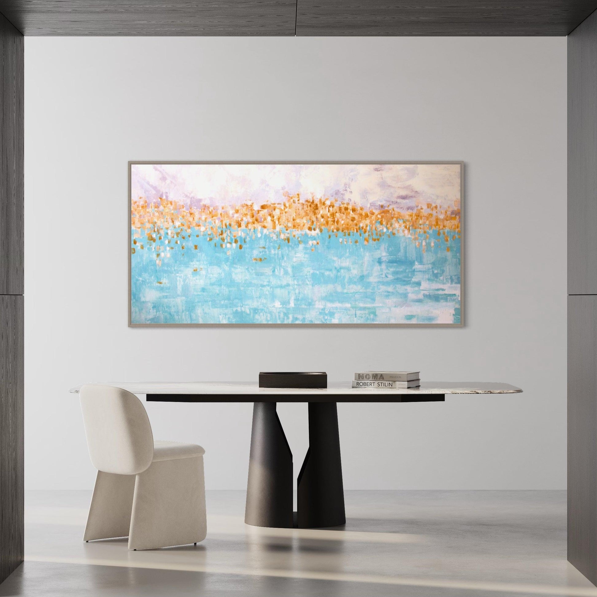 Golden Shores: Abstract Harmony by the Sea - Zelly Collection