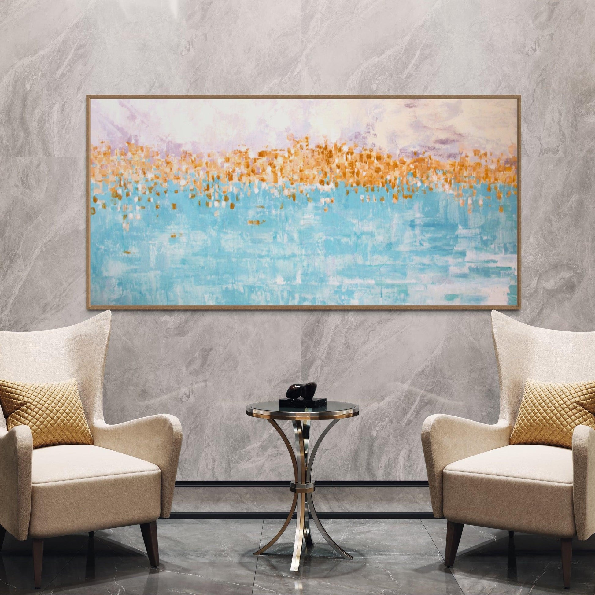 Golden Shores: Abstract Harmony by the Sea - Zelly Collection