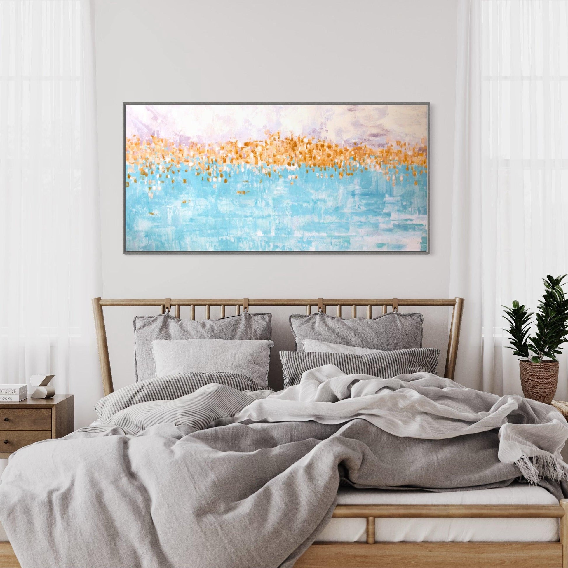 Golden Shores: Abstract Harmony by the Sea - Zelly Collection