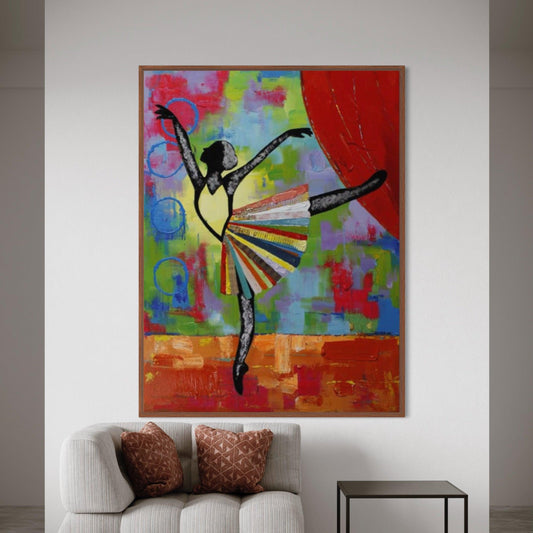 Graceful Movement: Dancing Through Abstract-Large Painting - Zelly Collection