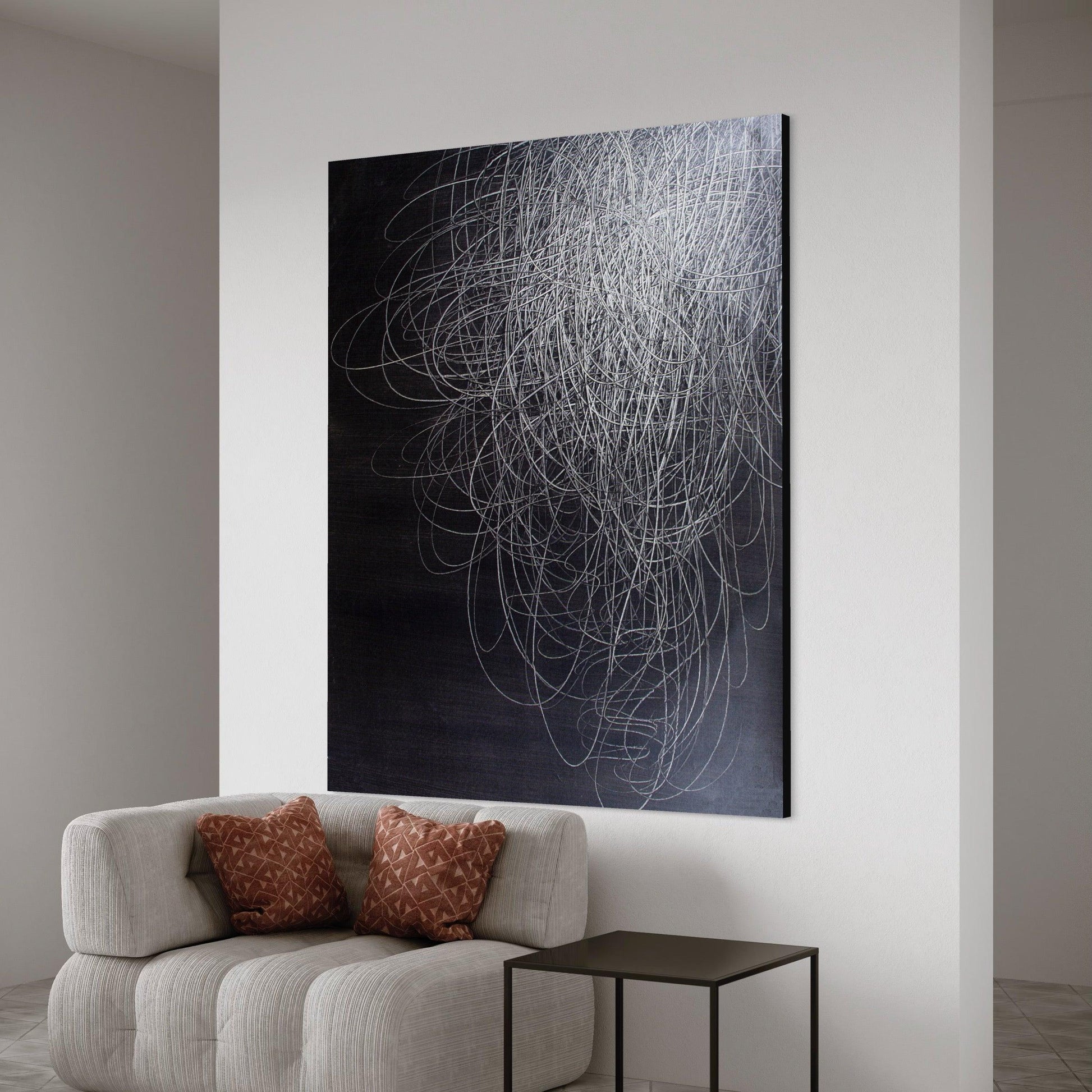 Harmony in Silence: Abstract Minimalist Essence-Large Painting - Zelly Collection