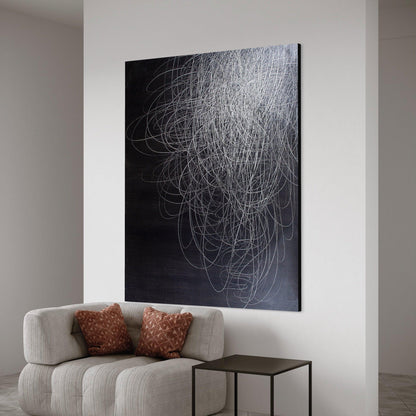 Harmony in Silence: Abstract Minimalist Essence-Large Painting - Zelly Collection