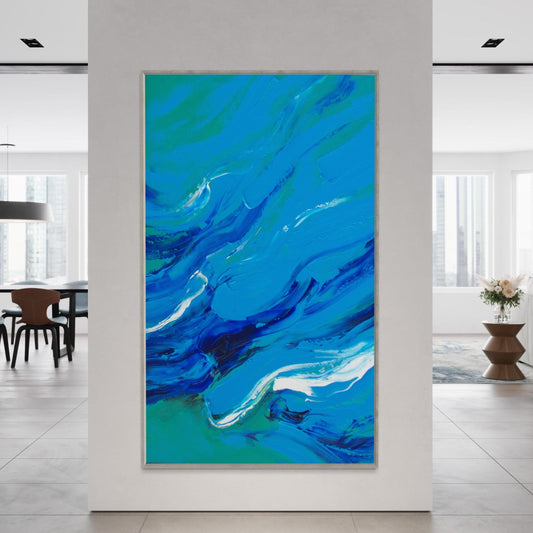 Aquatic Dream: Abstract Depths of the Sea-Large Painting - Zelly Collection