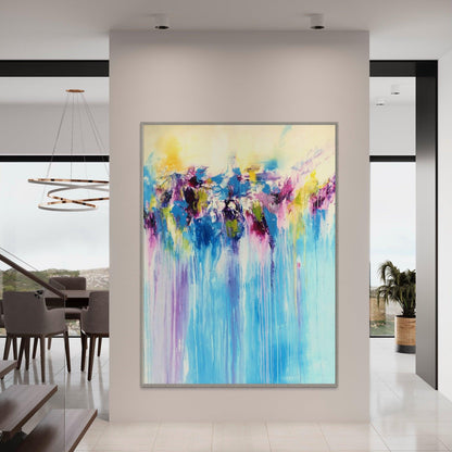 Submerged Serenity: Abstract Flowing Ocean-Large Painting - Zelly Collection