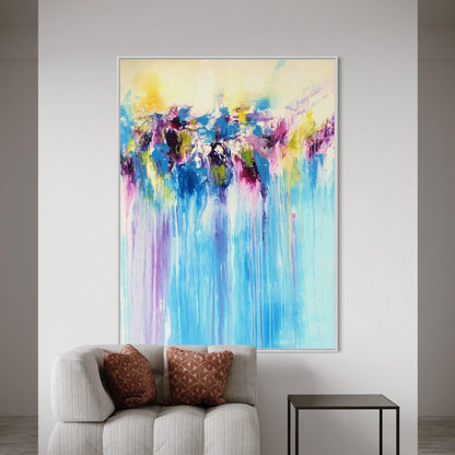 Submerged Serenity: Abstract Flowing Ocean-Large Painting - Zelly Collection