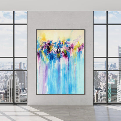 Submerged Serenity: Abstract Flowing Ocean-Large Painting - Zelly Collection