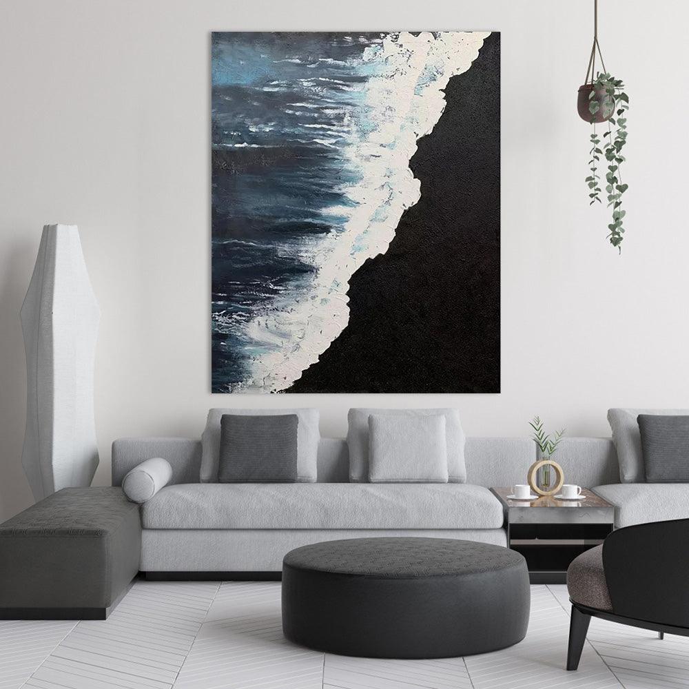 Seascape Serenade: Abstract Textured Tides - Zelly Collection